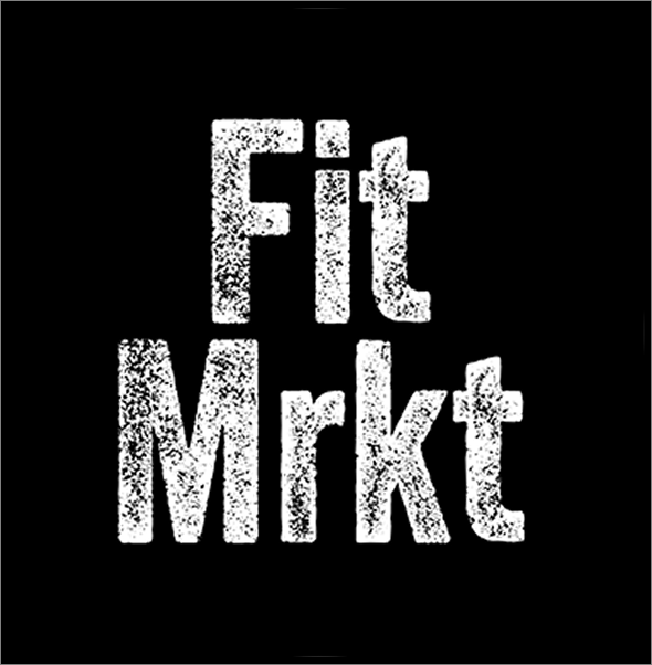 Fit Mrkt logo in textured white text